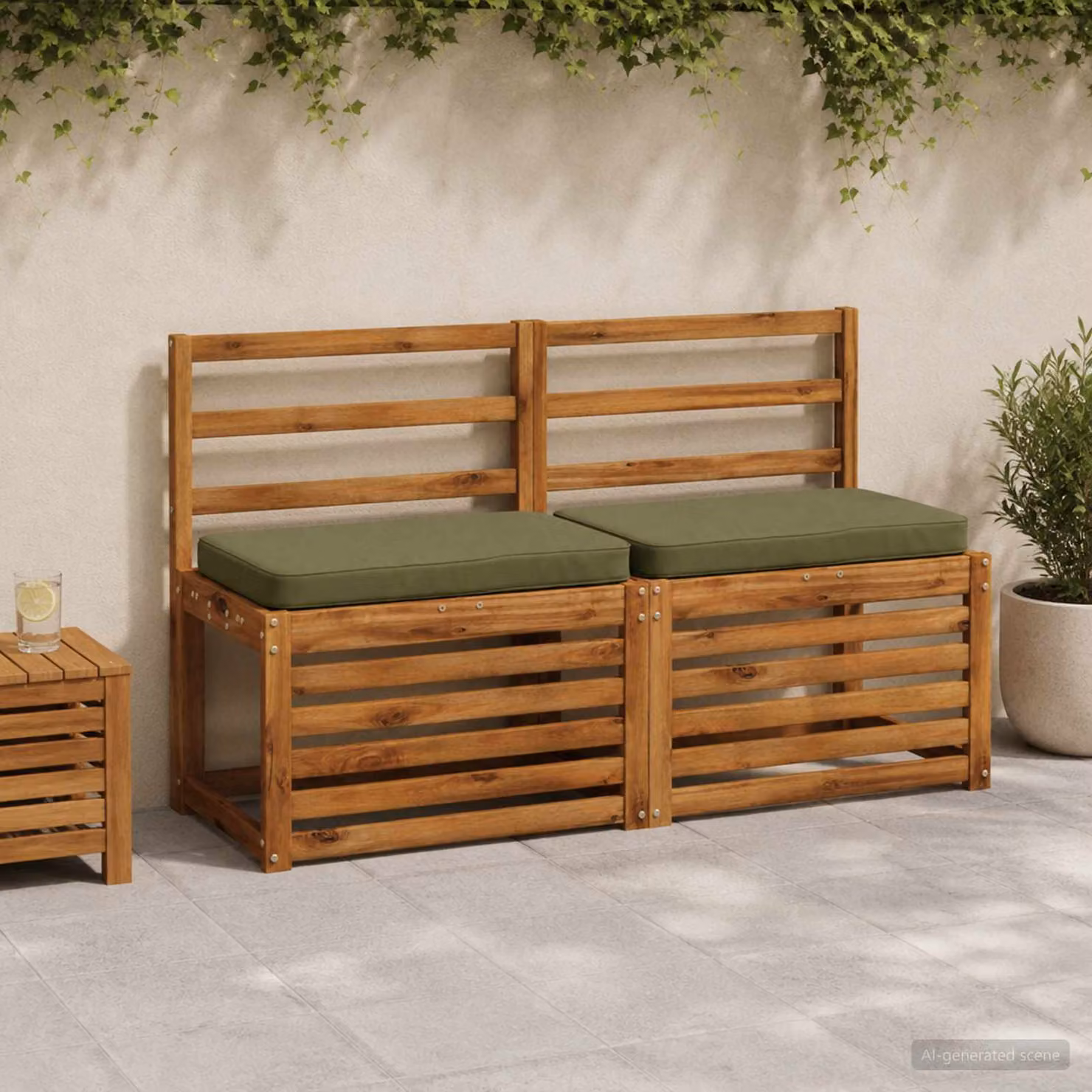 Cuscino per Panchina vidaXL VUGHT Verde in Poliestere con Rivestimento Rimovibile e Lavabile