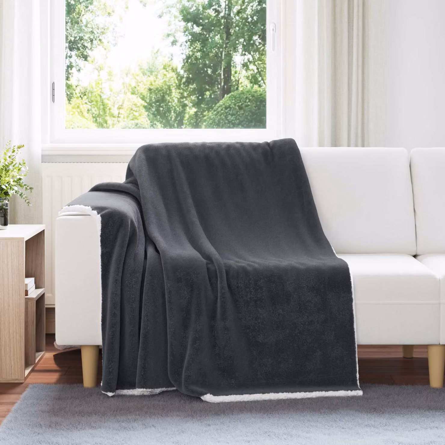 Coperta in pile morbida vidaXL Grigio Antracite L: 150 cm x P: 200 cm