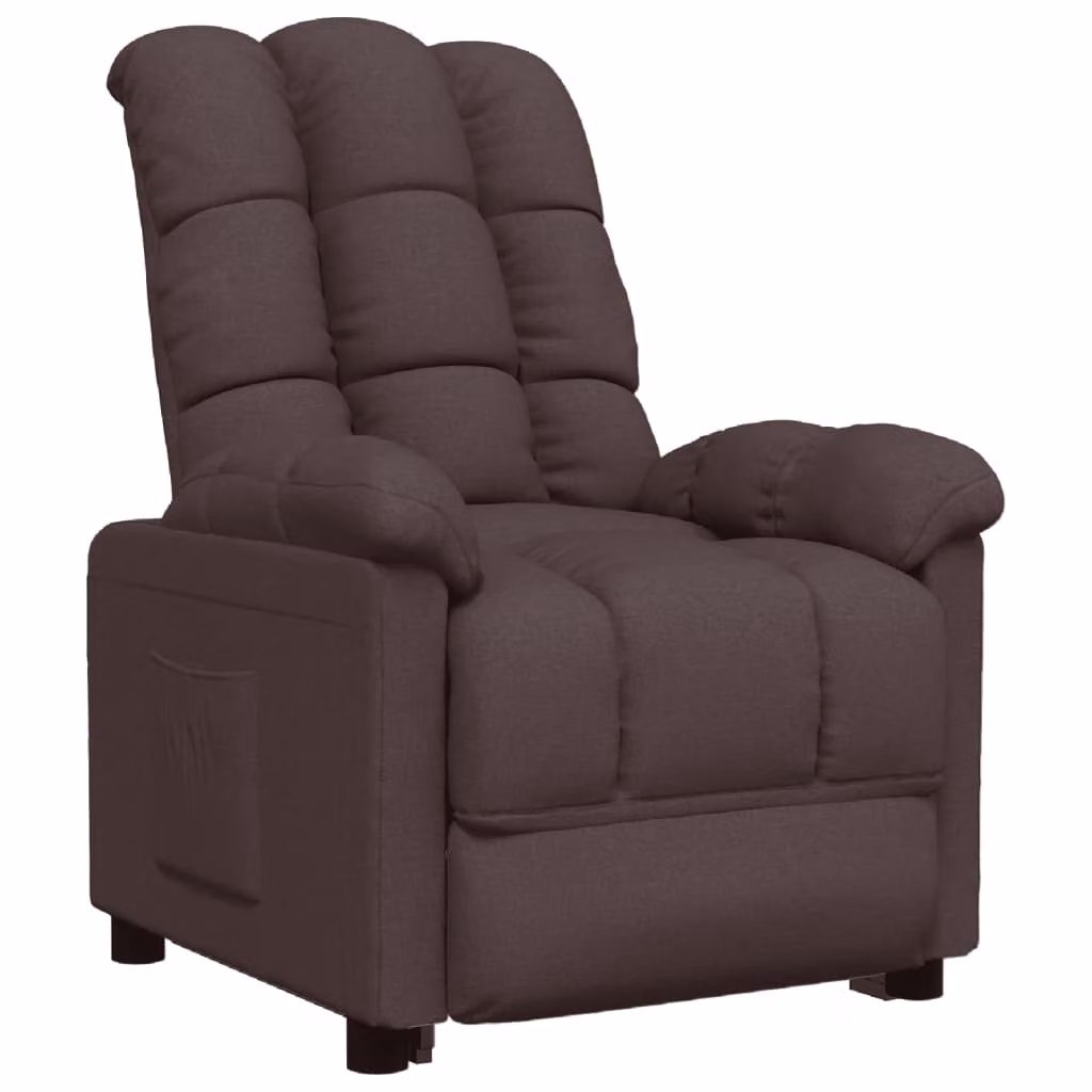 Recliner in tessuto marrone scuro