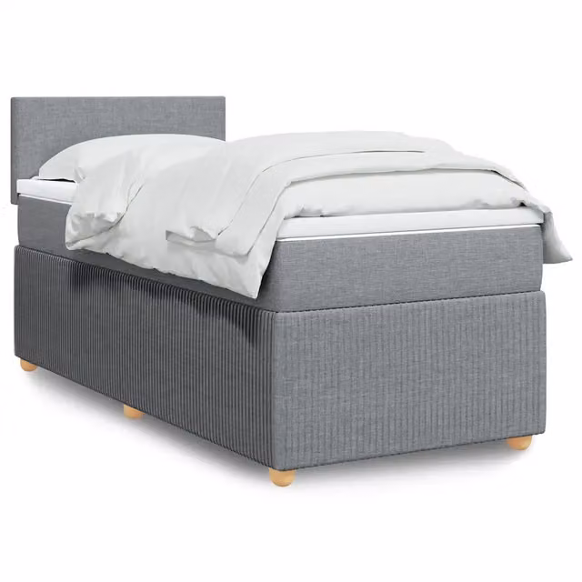 Giroletto a Molle con Materasso Grigio Chiaro 90x190 cm Tessuto 3287304