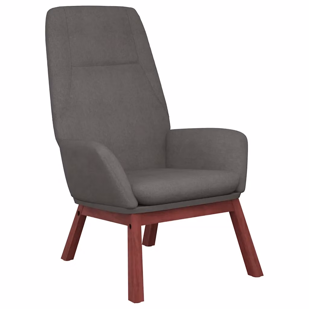 Poltrona Relax Moderna in Tessuto Grigio con Braccioli e Struttura in Legno e Metallo – 2