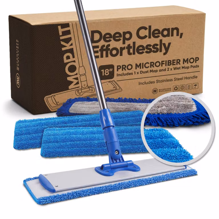 Mopp da pavimento in microfibra, lunghezza 45,7 cm, ideale per pavimenti in legno, laminato e piastrelle