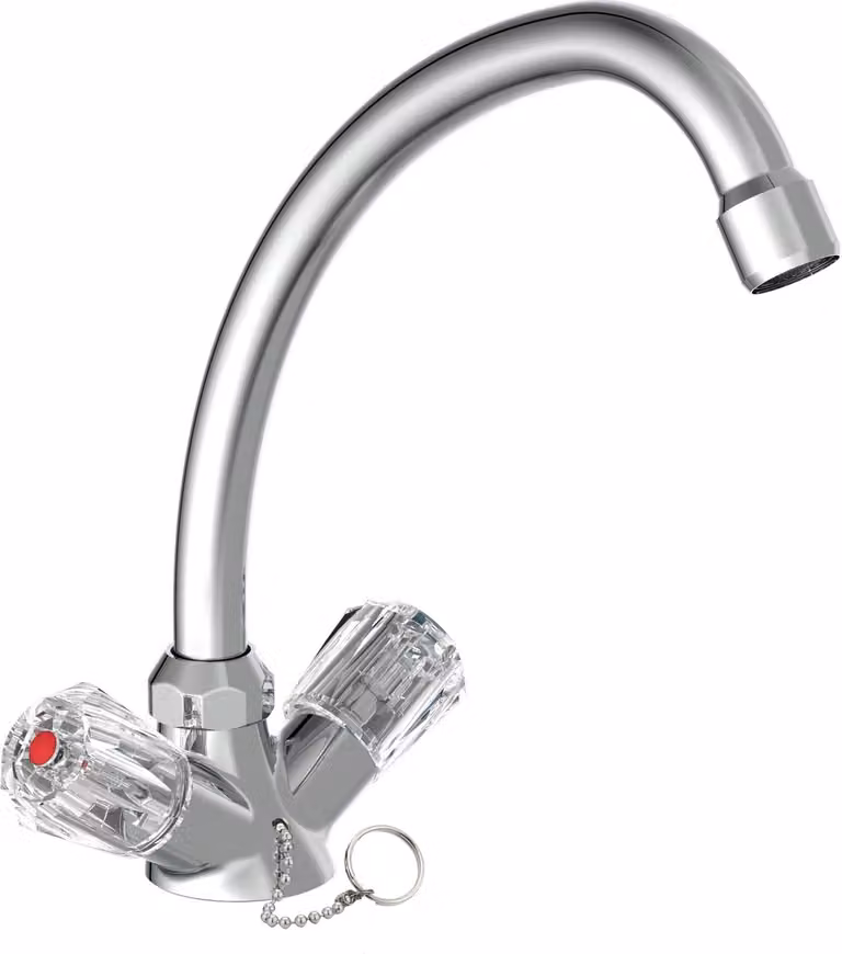 Miscelatore per lavabo SCHÜTTE BRILLANT, rubinetto a bassa pressione, rubinetto per bagno, cromo
