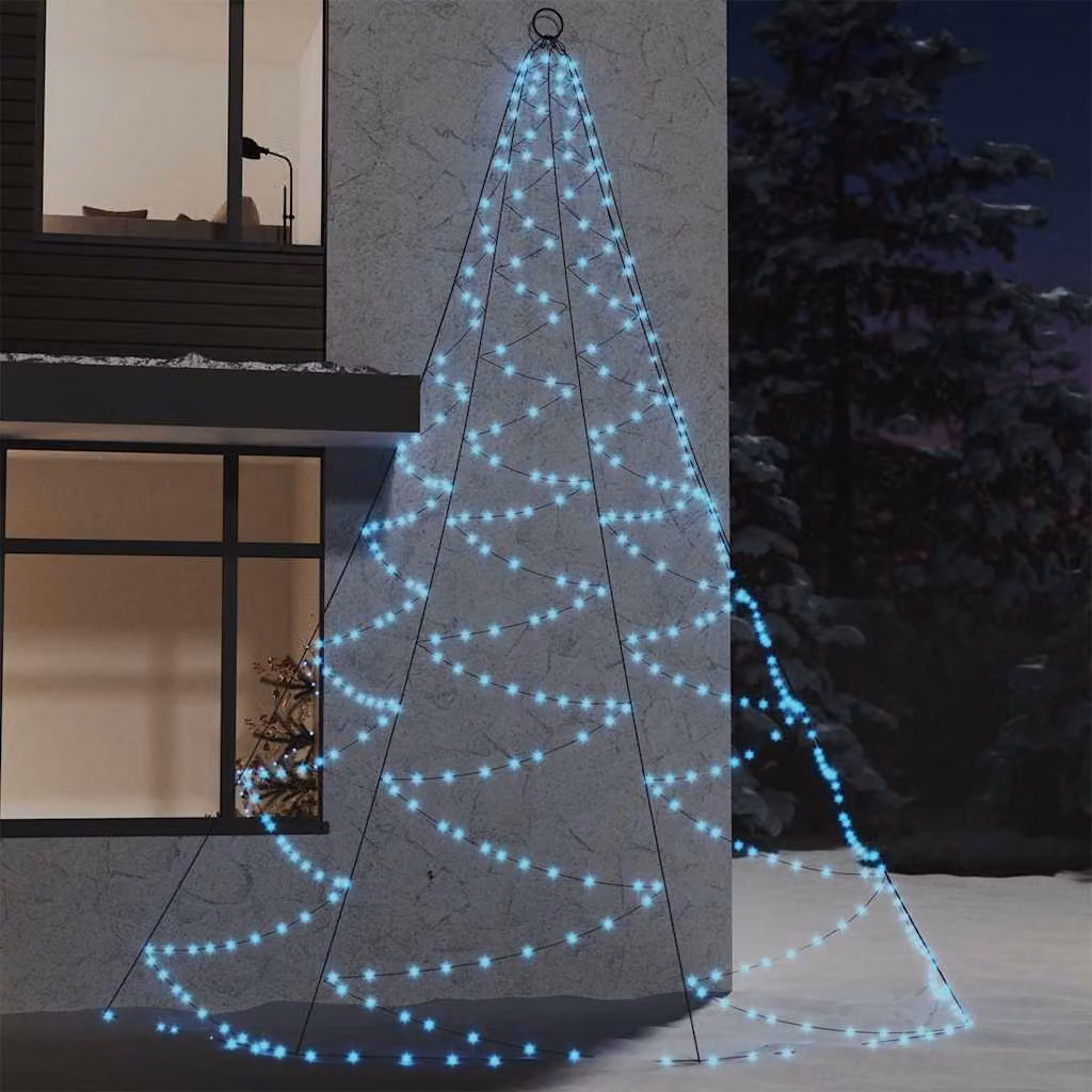 vidaXL Albero da Parete Natalizio con 720 LED Bianco Freddo, Lunghezza: 5 m