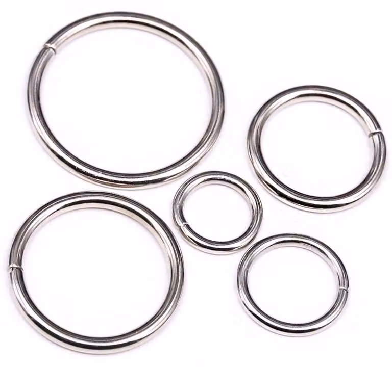 O-ring in metallo, confezione da 50 pezzi, varie dimensioni da 15 a 38 mm, per progetti fai-da-te e accessori