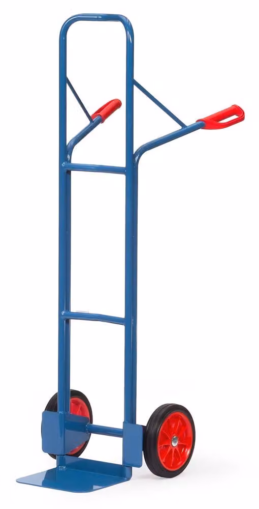 Carrello in acciaio tubolare Fetra altezza 1600 mm, benna 250x320 mm pneumatici in gomma piena