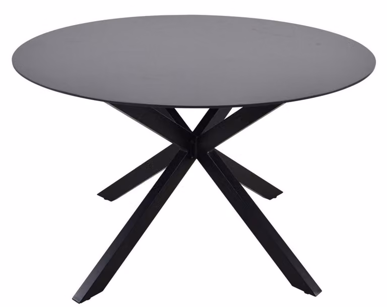Tavolo Crest in vetro temperato e alluminio nero 120 x 120 x 75 cm