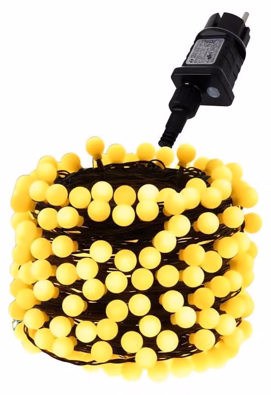 Izoxis 26264 Palla di Natale 300 LED, IP44, 8 modalità, 30 m, bianco freddo