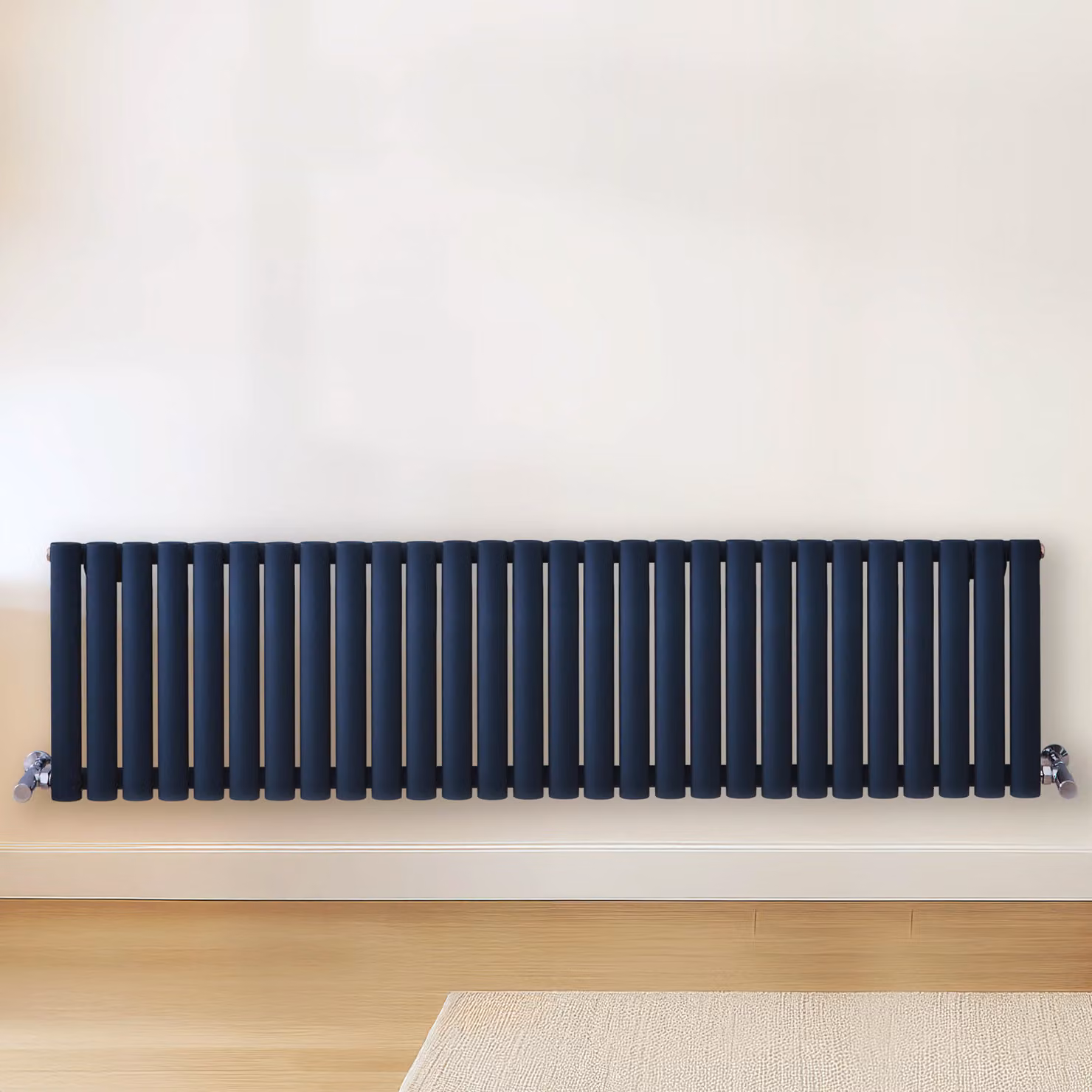 Radiatore di Design Orizzontale Blu (Regal Blu) - 401 x 1647mm - Pannello Doppio  - Revive