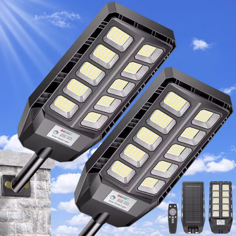 Lanterne solare da 7000 lumen, 6500 K, con telecomando, grado di protezione IP66, adatta per uso esterno