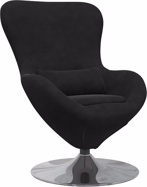 Poltrona | Sedia Relax uovo Nero Velluto