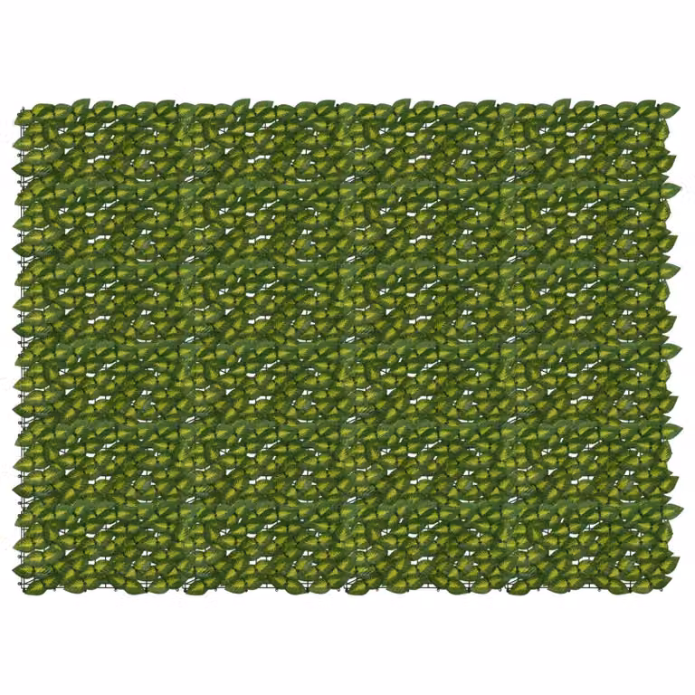 vidaXL Siepe artificiale per balcone con foglie Verde e Giallo L: 200 cm, H: 150 cm