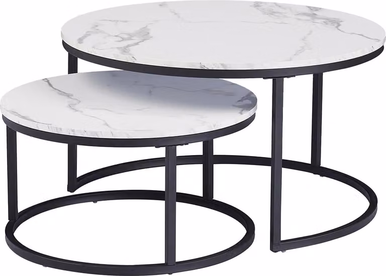 Tavolino da salotto, combinazione marmo bianco e legno