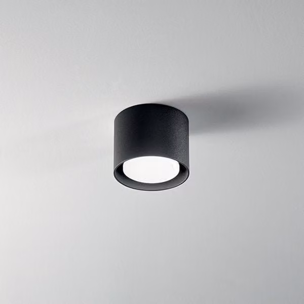 Plafoniera Perenz Geo in metallo con LED regolabile disponibile in bianco o nero