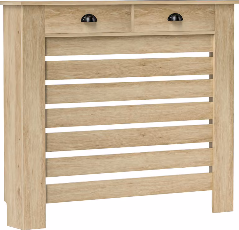Copertura per termosifone con cassetto, in legno di faggio - pannelli in MDF - 111x19x95,5 cm - Sicura e pratica