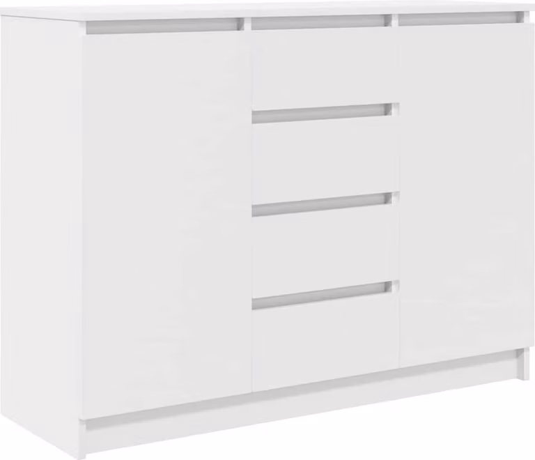 Credenza con Cassetti Bianco 100,5x35x76cm in Legno Multistrato
