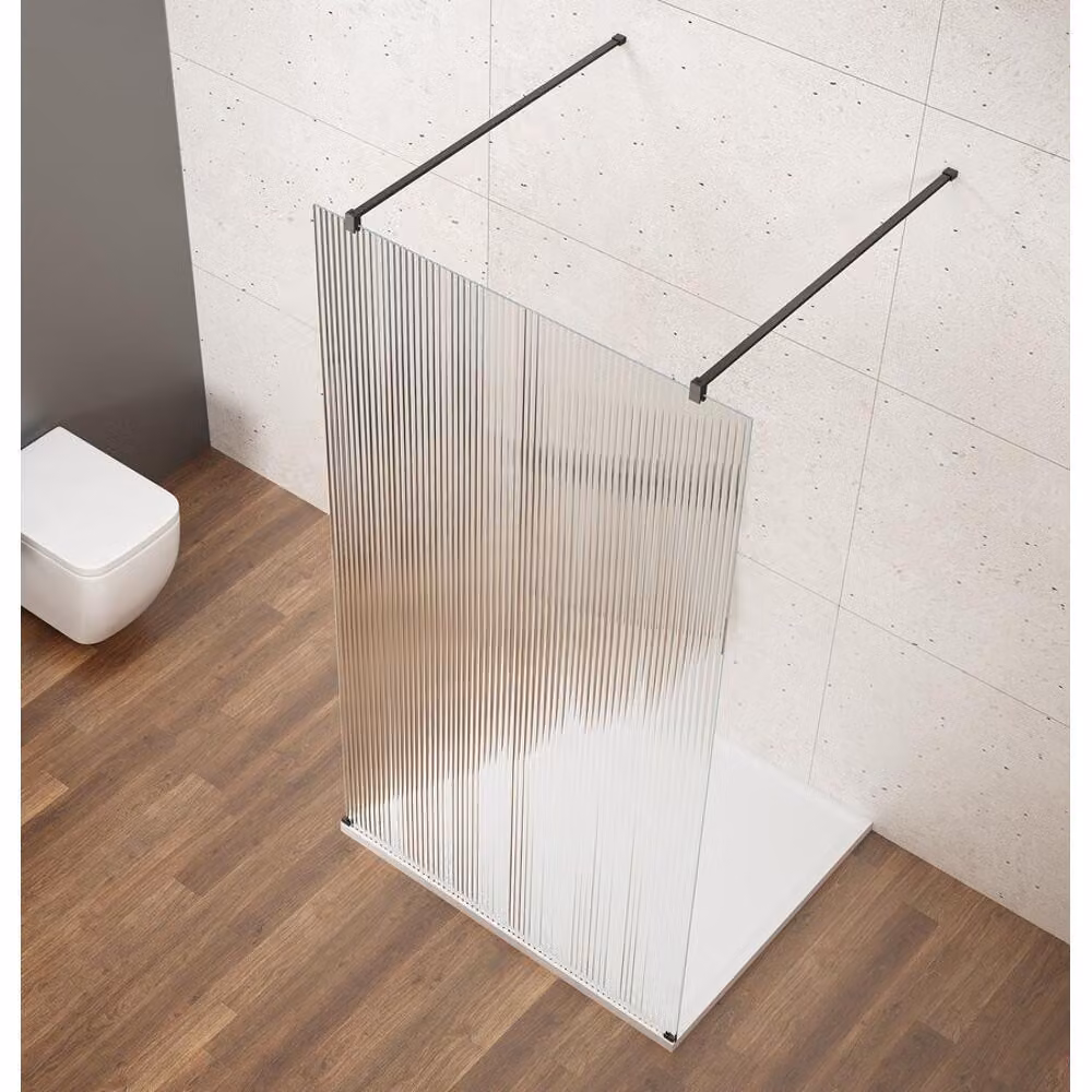 VARIO BLACK Schermo doccia walk-in, free-standing, vetro nordico, 800 mm
