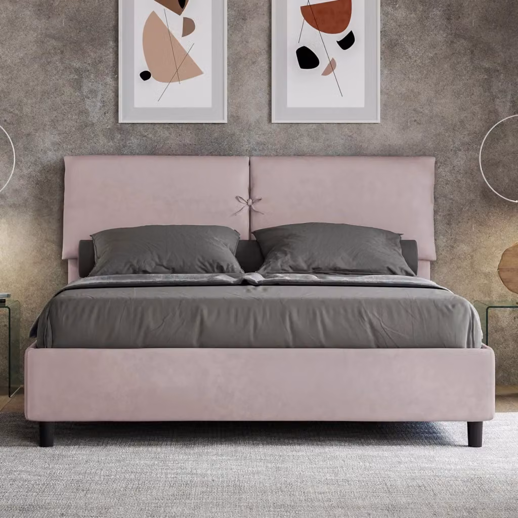 Letto Matrimoniale Moderno GIORDANOSHOP in Legno e Microfibra Velvet L: 175 cm, P: 222 cm, H: 110 cm – 2