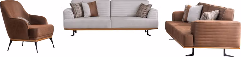 Designer Sofagarnitur zwei Drei-Sitzer Sofas & Sessel für Wohnzimmer