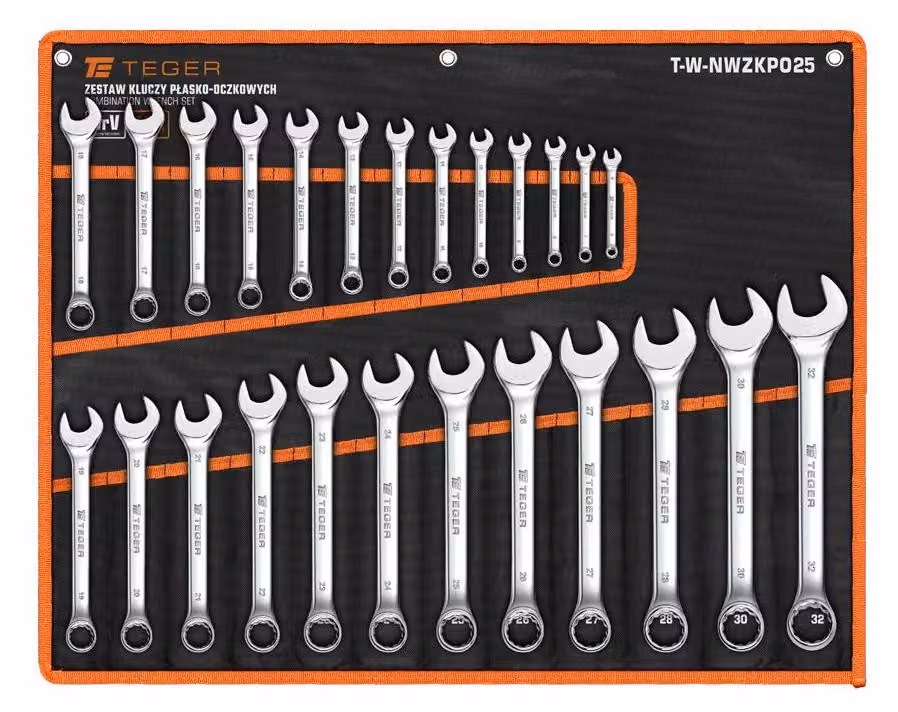 Set di chiavi combinate, da 7 a 32 mm, 25 pezzi, marca Teger