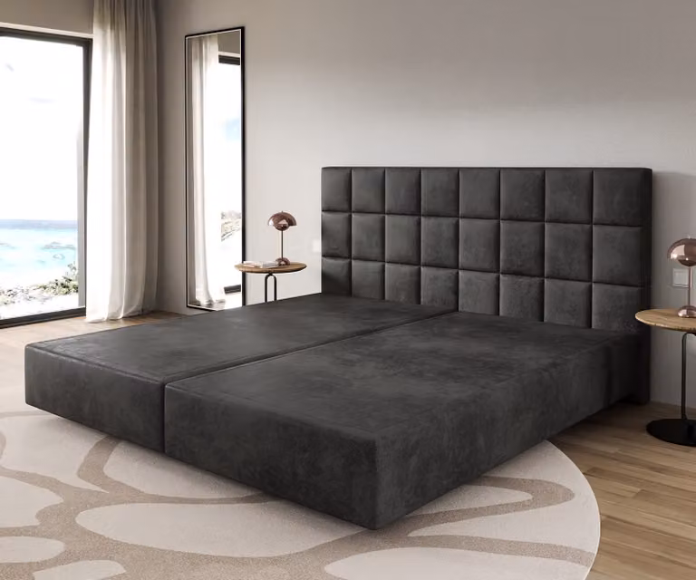 DELIFE Telaio boxspring Dream-Fine microfibra antracite vintage 200x200 cm