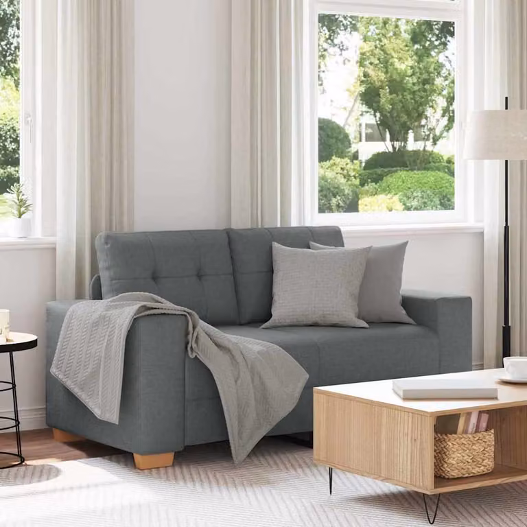 vidaXL Divanetto Moderno in Tessuto Grigio L: 160 cm, P: 77 cm, H: 82 cm