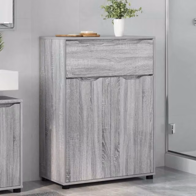 Mobile da Bagno Moderno vidaXL Grigio con Ante e Cassetti L: 72,5 cm, P: 36,5 cm, H: 100 cm