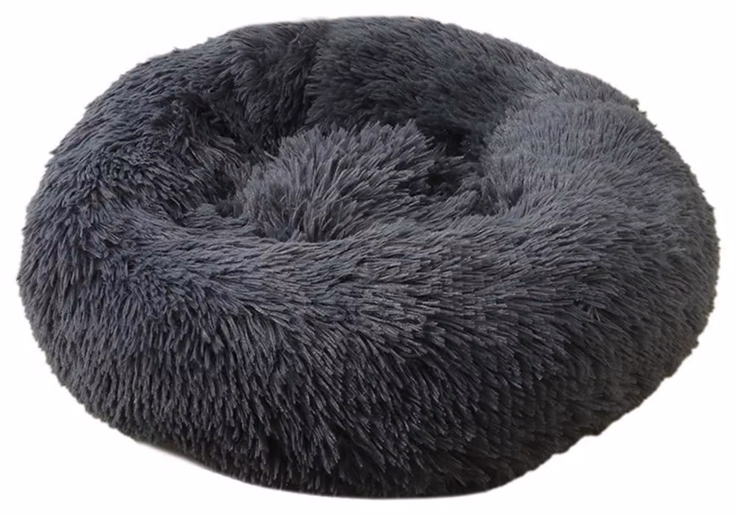 Cuccia per cani, cuccia per gatti, morbida, rotonda, in peluche, 80 cm, grigio scuro