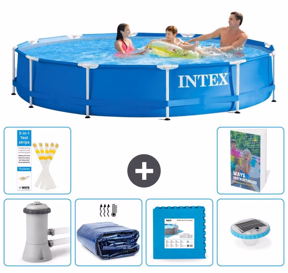 Piscina autoportante rettangolare - 366x76 cm - 5 pezzi - Modello S326