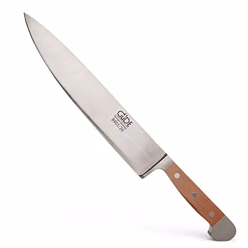Güde Solingen - Coltello da Cuoco Grande forgiato, 26 cm, Legno di Pero, Alpha-BIRNE - Coltelli da Chef, Doppio Collarino, Fatto a Mano in Germania