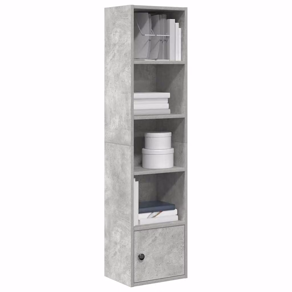Libreria vidaXL in Legno Multistrato e MDF Grigio, Design Industriale, L/P/H: 31 x 24 x 127 cm