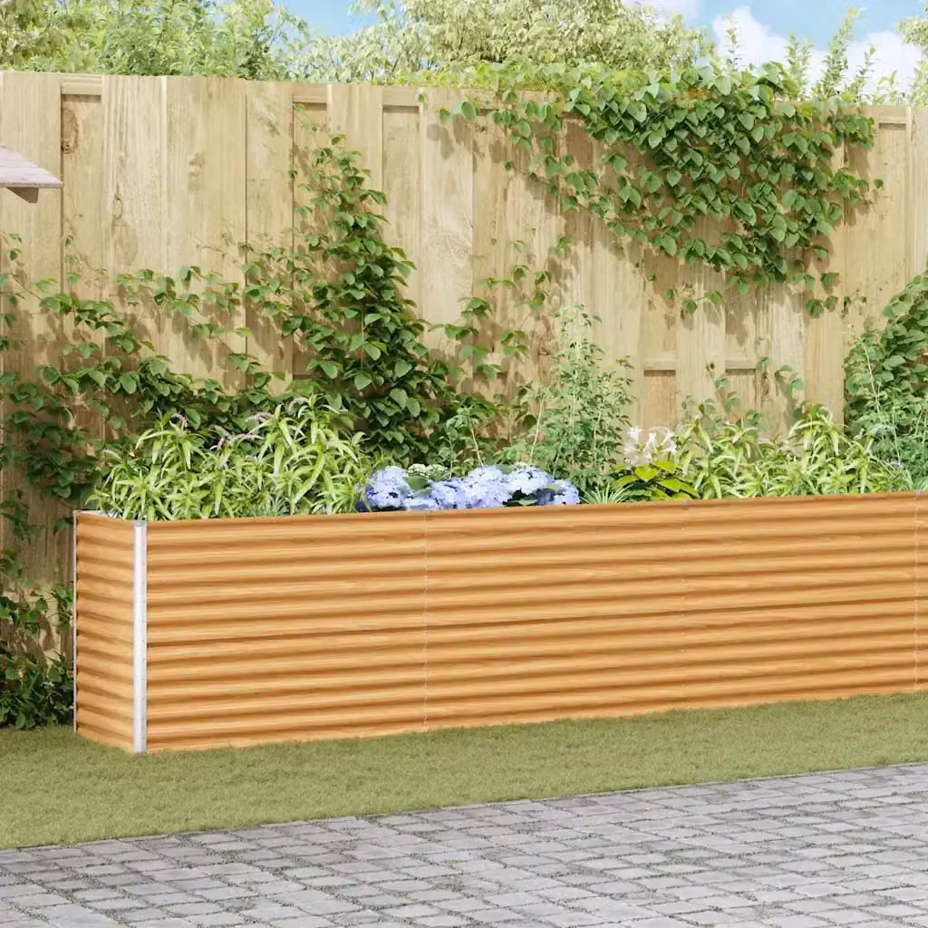 Cassetta per fiori e letto rialzato da giardino DESIGN IN in acciaio zincato marrone L: 582 cm, P: 50 cm, H: 68 cm – 2