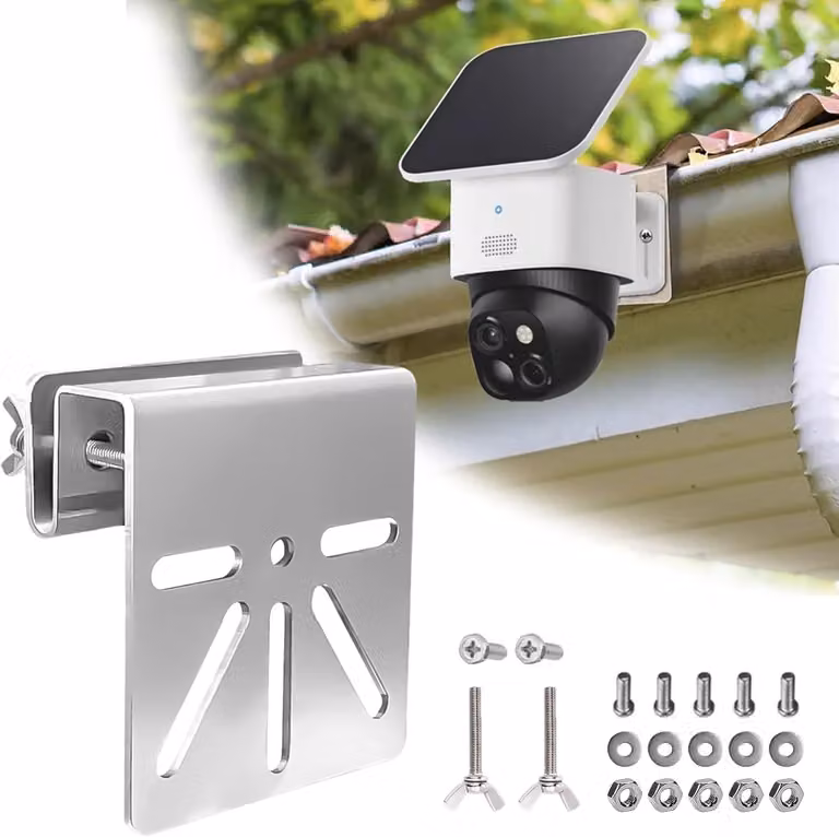 Supporto in acciaio inossidabile, fissaggio senza foratura, dimensioni 9 x 8,5 x 3,2 cm, per telecamere di sorveglianza