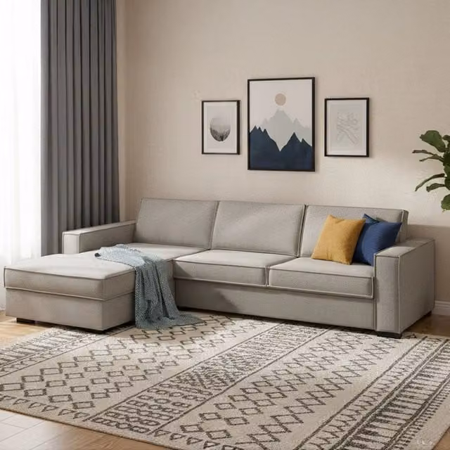 Divano Letto Albenga Talamo Italia con Penisola Sfoderabile Grigio L/P/H: 260 x 95 x 45 cm – 1