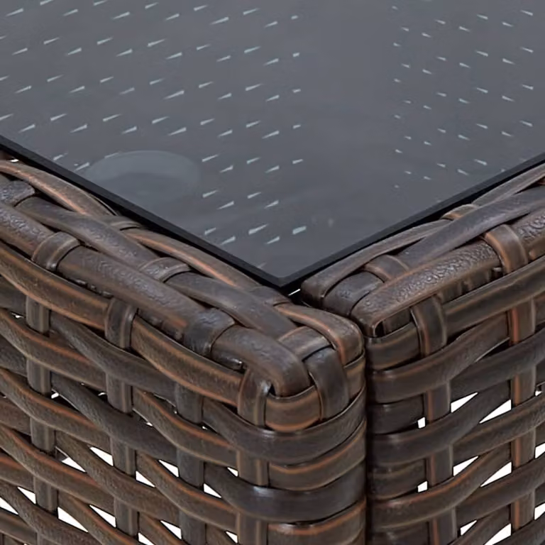 vidaXL Tavolo da giardino marrone 40x40x45 cm in poly rattan