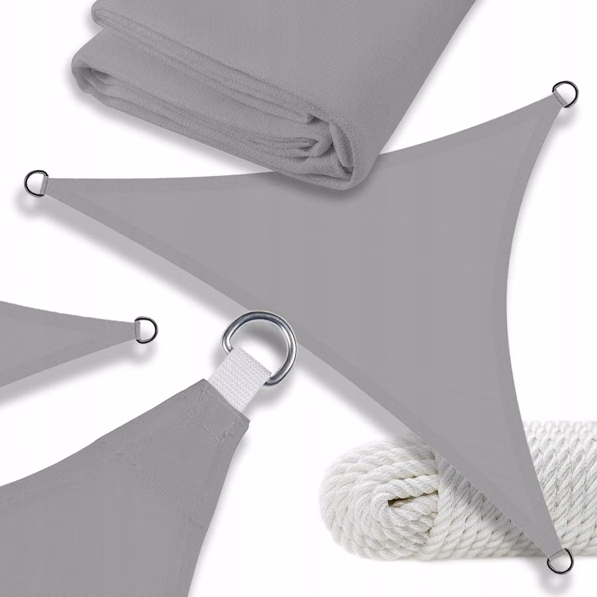 Ombrellone triangolare universale 3x3x3 grigio