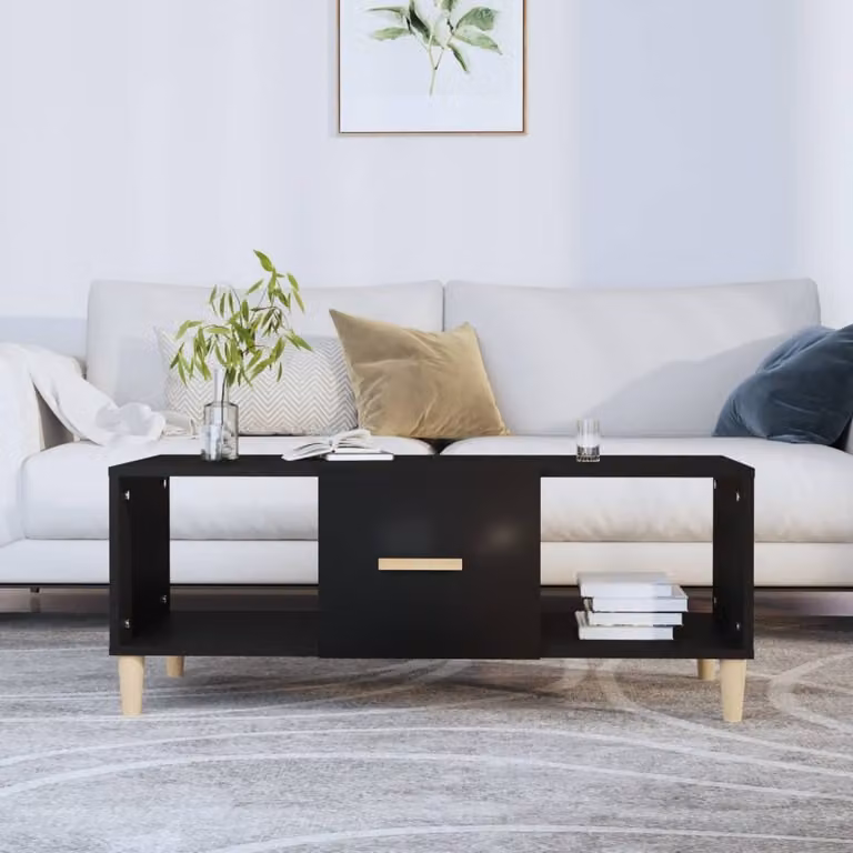 Maison Exclusive - Tavolino nero 102x50x40 cm Materiale ligneo