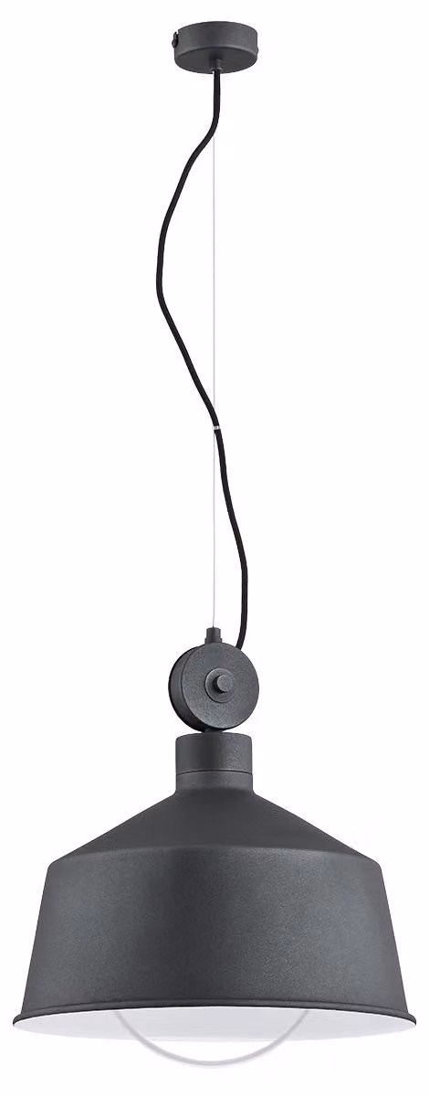 Lampada a sospensione con paralume geometrico CORA nera 1xE27x15W in metallo, dimensioni: 100x36x36 cm, IP20, Alfa