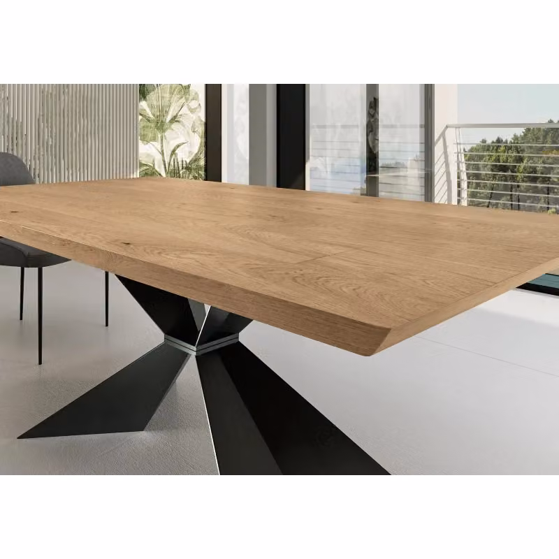 Tavolo fisso moderno Stark Stones in legno e metallo, L: 160 cm, P: 90 cm, H: 76 cm – 2