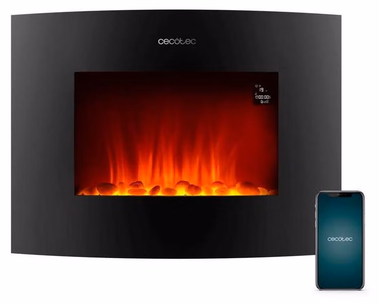 Caminetto elettrico ReadyWarm 2250 Curved Flames Connected Cecotec