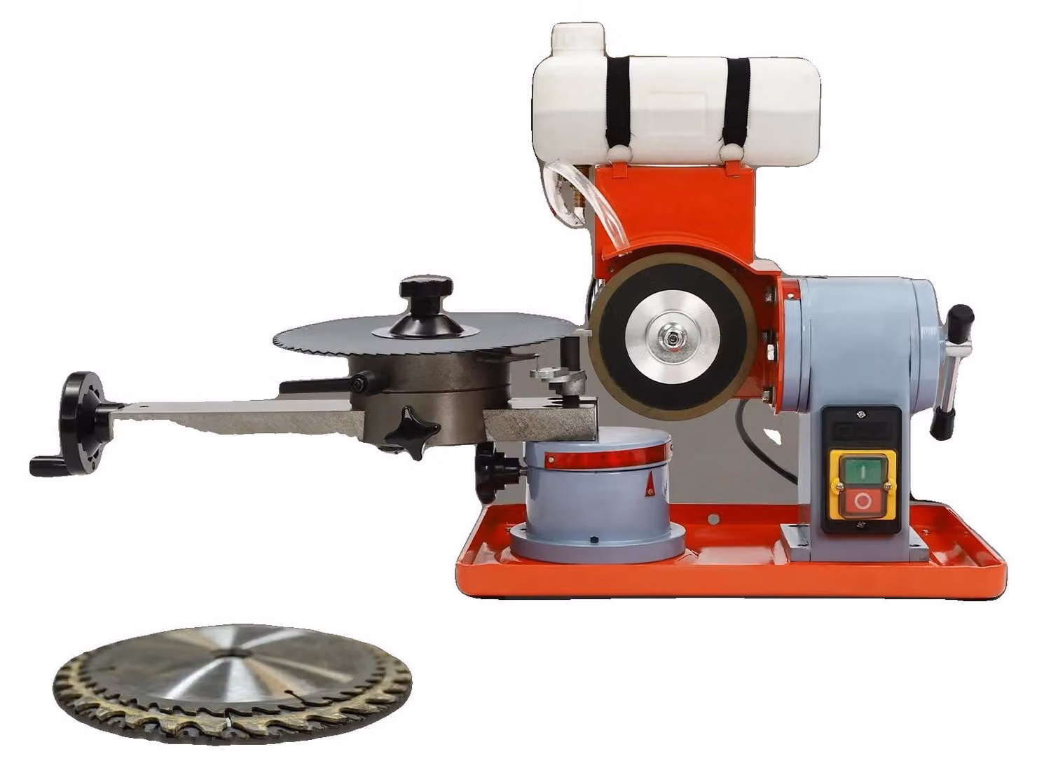Affilatrice elettrica per lame di sega, con una potenza di 370W, angolo regolabile, velocità massima di 2850 giri/min, serbatoio dell'acqua da 1000 ml, adatta per lame da 80 a 700 mm