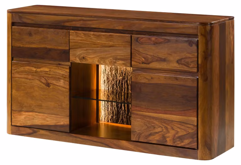 MASSIVMOEBEL24 | Credenza in legno di sheesham 146x40x80 noce cerato TORONTO LUX #286