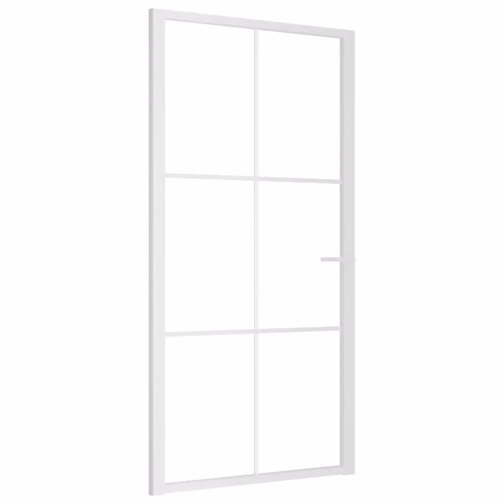 Porta in vetro e alluminio moderna vidaXL, reversibile, Bianco e Trasparente, L: 102,5 cm, H: 201,5 cm – 2
