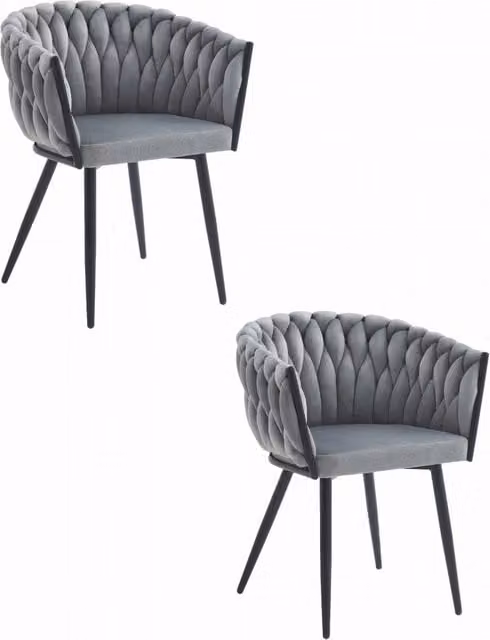 Valora MAYAN CHAIR Grigio chiaro Velluto imbottito x2