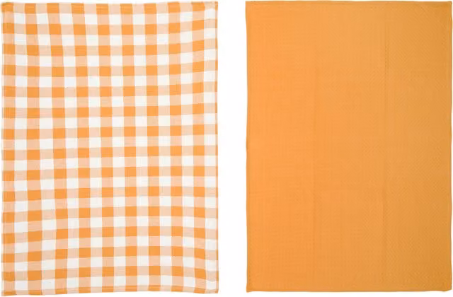 Set 2 strofinacci cucina 50x70 cm cotone ocra