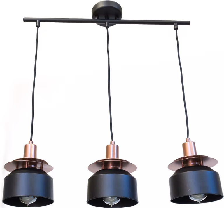 Lampada a sospensione moderna Industrial Retro Andromeda 2686/Z-B-3 Nero