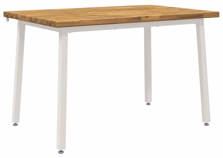 120 x 70 x 75 cm. Struttura in legno massello di acacia, finitura bianca, angoli retti
