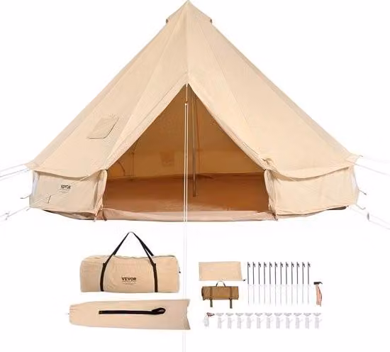 Tenda - Campeggio - Tela - Yurta - 4-6 persone - Tenda rotonda - Impermeabile - Campeggio - 4 x 4 m