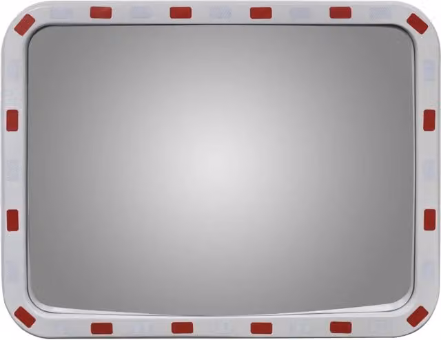 Specchio stradale convesso rettangolare vidaXL bianco e rosso in plastica L: 60 cm, H: 80 cm