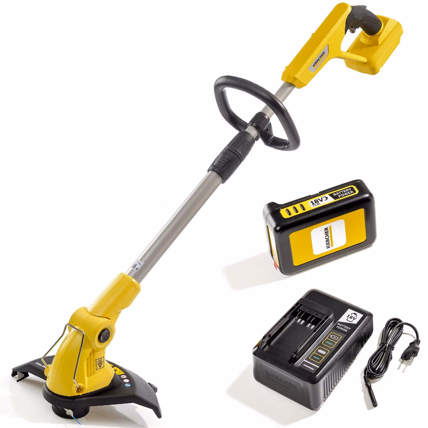 Tagliabordi a batteria Kärcher 18 V LTR 18-30, decespugliatore inclinabile, batteria e caricabatterie inclusi